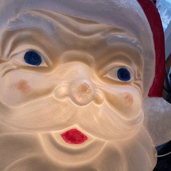 Vintage 24" Empire Santa Claus Face Blow Mold Light Christmas Decoration - Picture 9 of 9